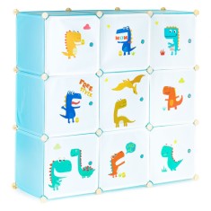 Dulap modular pentru jucarii cu dinozauri Homelux, 9 compartimente, 109x37x109 cm foto