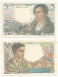 Bancnota FRANTA 5 Francs 1945, P-98a, UNC, Necirculata - Colectie Numismatica