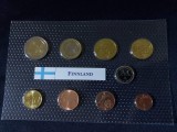 Set Monede Euro Finlanda 1999-2001, 8 Monede + Medalie UNC, Colectie Numismatica