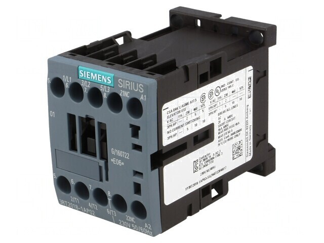 Contactor 3P NO+NC 230V 17A