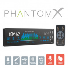 Player auto „PhantomX” - 1 DIN - 4 x 50 W - versiune gestuală - BT - MP3 - AUX