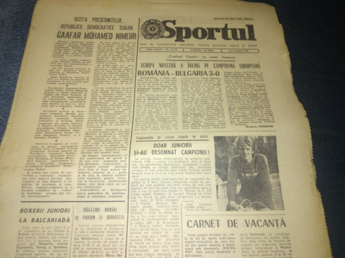 ZIARUL SPORTUL 5 AUGUST 1982