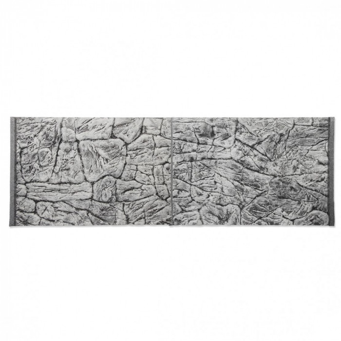 Fundal acvariu 3D 200 x 50cm &ndash; GRI FIN