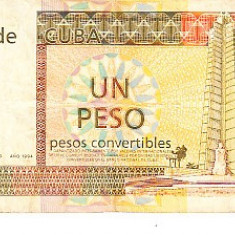 M1 - Bancnota foarte veche - Cuba - 1 peso - 1994