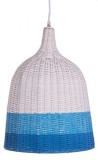 Cumpara ieftin Lustra rattan alb albastru Sky, 40W, &Oslash; 37 cm x 52 h
