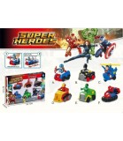 Set 6 Masinute Supereroi din Plastic, Recomandat Peste 3 Ani