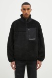 thisisneverthat geaca SP Sherpa Fleece Jacket barbati, culoarea negru, de tranzitie, TN243BOWHS01