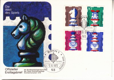 B14 - FDCS - Germania - piese de sah - 1972 foto