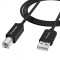 Cablu Imprimanta WZK WKDDY3S, USB-A - USB-B, 2m, Negru