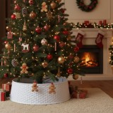 Paravan pentru baza bradului de Craciun - Alb, plastic - 65 x 23 cm