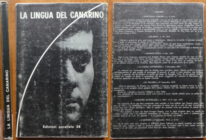 George Astalos, La lingua del canarino, 1984, autograf catre Andrei Blaier