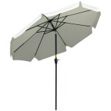 Outsunny Umbrelă de Grădină &Icirc;nclinabilă cu Deschidere cu Manivelă și Orificiu de Aerisire, &Oslash;266x248.5 cm, Crem | Aosom Romania
