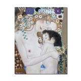 Tablou pictat manual, Dragoste materna, 50x40cm ulei pe panza, reproducere Gustav Klimt, Magistral