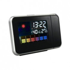 Ceas Procart KH-0123 LED cu proiector ora Higrometru Termometru Calendar Alarma LCD 3.7 inch Negru foto