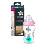 Biberon decorat 340ml, Fete, Hello, 1 buc, Tommee Tippee