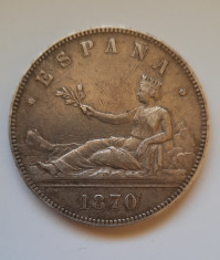 Moneda de argint - 5 Pesetas 1870, Spania - B 2141 foto