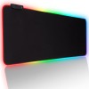 Mousepad Mare Gaming 80x30cm, LED RGB, Antiderapant, Waterproof, Cusaturi Intarite, USB Inclus, Negru