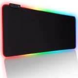 Cumpara ieftin Mousepad Mare Gaming 80x30cm, LED RGB, Antiderapant, Waterproof, Cusaturi Intarite, USB Inclus, Negru