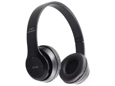 Casti audio, wireless, Bluetooth, lumini LED, radio FM, MP3, negru foto