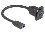 Cablu USB A soclu, 0,2m, negru, viteză 5Gbps - DELOCK