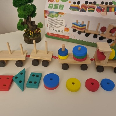 Abilitati STEM - Tren modular figuri geometrice foto