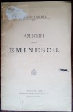 Dr. RADU I. SBIERA - AMINTIRI DESPRE EMINESCU (CERNAUTI 1903/ED.LIBR. H.PARDINI)