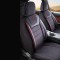 Set Huse Scaune Auto pentru Ssangyong Korando - Panda Prestige, negru cu cusatura rosie, 11 piese
