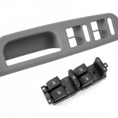 Set Maner Usa Interior Sofer Stanga Gri + Bloc Comenzi Geamuri Compatibil Volkswagen Bora 1998-2005 3B1867171E Gri + 1J4 959 857 D