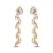Cercei din aur de 14k, cu pietre de zirconiu și design ramuri elegante