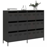 VidaXL Dulap, negru, 135x39x103,5 cm, oțel laminat la rece