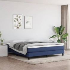 vidaXL Saltea de pat cu arcuri, albastru, 160x200x20 cm, textil