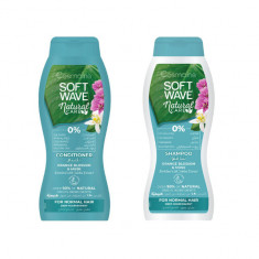 Pachet Balsam 400ml si Sampon 400ml Cosmaline Soft Wave Natural Care, fara sulfati, pentru par norma