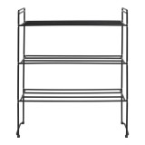 Cumpara ieftin Suport pantofi Swansea, 3 rafturi, oțel, negru 49,5x25x60 cm