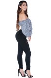 Cumpara ieftin B820-1 Blugi casual, cu talie inalta si taieturi, M
