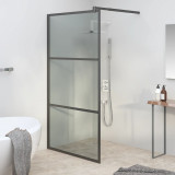 vidaXL Paravan duș walk-in negru 100x195 cm sticlă ESG culoare &icirc;nchisă