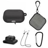 Cumpara ieftin Set extins 5 in 1 pentru protectia castilor Apple Airpods Pro generatia 2, culoarea neagra