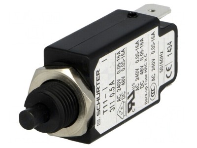 &amp;Icirc;ntrerupător de Supracurent 0,5A 240V/48V SPST MCB foto