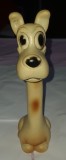 CY Jucarie inedita &quot;CATEL cu Gat Lung / Neck Dog&quot; mai veche din cauciuc / H: 22 cm / piuitoarea este functionala / Made in England (marcaj) / RARITATE