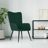vidaXL Scaun de relaxare, verde &icirc;nchis, catifea 327679