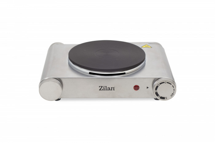 Plita electrica inox Zilan ZLN-0535, 33x10x30, 1 arzator, 1500 W, termostat reglabil