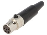 Mufă XLR mini mamă 5 pini cablu lipire 4A 0,5mm2 drept