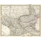 Harta Tara Romaneasca, Moldova si nordul Pen. Balcanice, 1830, 50x70cm, repro