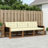 vidaXL Set de canapele de exterior cu pernă 3 pcs Natural și Crem 3381206