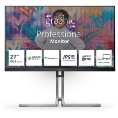 Monitor AOC, 27, IPS, QD, QHD, 75Hz, 4ms, HDR400, FlickerFree, Boxe 3W x 2, HA, Pivot, HDMI, DisplayPort, DaisyChain, USB, hub, USC-C, RJ45, Q27U3CV,