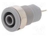 Conector banană 4mm soclu 24A 1kV gri nichelat ST&Auml;UBLI