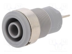 Conector banana 4mm soclu 24A 1kV gri nichelat STAUBLI foto