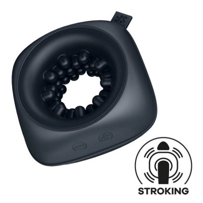 Masturbator Satisfyer Ring Stroker, 12 Moduri Vibratii, Silicon, IPX7, USB, Negru foto