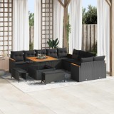 vidaXL Set de canapele pentru grădină 13 pcs Negru Rattan poli 3365044