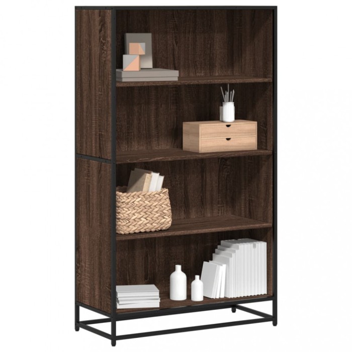 Gossi biblioteca, stejar maro, 80,5x35x139 cm, lemn prelucrat