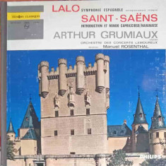 Disc vinil, LP. Symphonie Espagnole. Introduction Et Rondo Capriccioso. Havanaise-Lalo, Saint-Saëns, Arthur Gru